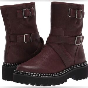 Vince Camuto Dark Red Moto Boots